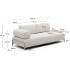Béžová čalouněná třímístná pohovka Kave Home Compo II. s velkým stolkem 252 cm
