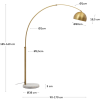 Zlatá kovová stojací lampa Kave Home Madali 160-185 cm