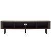 Tmavě hnědý dřevěný TV stolek Kave Home Mailen 200 x 40 cm