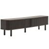 Tmavě hnědý dřevěný TV stolek Kave Home Mailen 200 x 40 cm