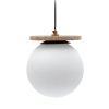 Bílé skleněné závěsné světlo Kave Home Malachi 20 cm