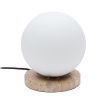 Bílá skleněná stolní lampa Kave Home Malachi