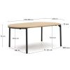 Dubový rozkládací jídelní stůl Kave Home Montuiri 120-200 x 120 cm s černou podnoží