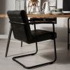 Černá koženková jídelní židle DUTCHBONE Stitched s područkami -fv-interier-25