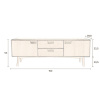 Hnědá komoda DUTCHBONE Juju Low 150 x 40 cm