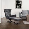 Béžové čalouněné otočné lounge křeslo FLEXLUX SINI -fv-interier-25