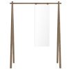 Hnědý dřevěný věšák Karup Design Hongi se zrcadlem 177 x 150 cm