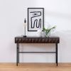 Tmavě hnědý dubový toaletní stolek Unique Furniture Latina 117 x 39 cm  -fv-interier-25
