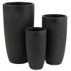 Set tří černých keramických květináčů J-line Geramio 72/58/46 cm