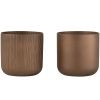 Set dvou měděných keramických květináčů J-line Gerda 26,5 cm