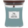 Střední vonná svíčka WoodWick, Evergreen Cashmere