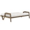 Bílá trojmístná rozkládací pohovka Karup Design Grab 204 cm s hnědou konstrukcí