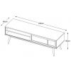 Tmavě hnědý dubový TV stolek Unique Furniture Barrali 150 x 45 cm