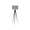 Černá stojací lampa ZUIVER TRIPOD s šedým stínidlem 157 cm