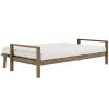 Bílá trojmístná rozkládací pohovka Karup Design Knob 205 cm s hnědou konstrukcí