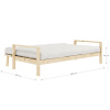 Bílá trojmístná rozkládací pohovka Karup Design Knob 205 cm s hnědou konstrukcí