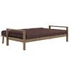 Tmavě hnědá trojmístná rozkládací pohovka Karup Design Knob 205 cm s hnědou konstrukcí