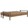Světle hnědá trojmístná rozkládací pohovka Karup Design Knob 205 cm s hnědou konstrukcí