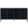 Černá kovová vitrína Unique Furniture Carmel 85 x 170 cm