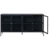 Černá kovová vitrína Unique Furniture Carmel 85 x 170 cm
