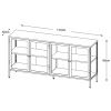 Černá kovová vitrína Unique Furniture Carmel 85 x 170 cm
