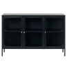 Černá kovová vitrína Unique Furniture Carmel 85 x 132 cm