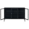 Černá kovová vitrína Unique Furniture Carmel 85 x 132 cm
