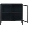Černá kovová vitrína Unique Furniture Carmel 85 x 90 cm