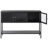 Černá kovová vitrína Unique Furniture Carmel 88 x 132 cm