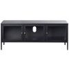 Černý kovový TV stolek Unique Furniture Carmel 132 x 40 cm