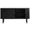 Černá dubová komoda Unique Furniture Cavo 160 x 45 cm