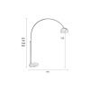 Stříbrná stojací lampa WLL BOW 190 - 205 cm