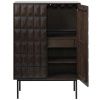 Tmavě hnědá dubová vinotéka Unique Furnitute Latina 129 x 90 cm