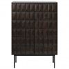 Tmavě hnědá dubová vinotéka Unique Furnitute Latina 129 x 90 cm