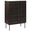 Tmavě hnědá dubová vinotéka Unique Furnitute Latina 129 x 90 cm