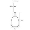 Kouřově šedé skleněné závěsné světlo Alton 23 cm