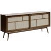 Tmavě hnědá dubová komoda Unique Furniture Barrali 180 x 45 cm