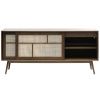 Tmavě hnědá dubová komoda Unique Furniture Barrali 180 x 45 cm