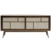 Tmavě hnědá dubová komoda Unique Furniture Barrali 180 x 45 cm