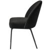 Černá sametová jídelní židle Unique Furniture Creston