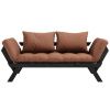 Hnědá dvoumístná rozkládací pohovka Karup Design Bebop 174 cm s černou konstrukcí