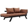 Hnědá dvoumístná rozkládací pohovka Karup Design Bebop 174 cm s černou konstrukcí