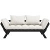 Bílá dvoumístná rozkládací pohovka Karup Design Bebop 174 cm s černou konstrukcí