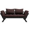 Tmavě hnědá dvoumístná rozkládací pohovka Karup Design Bebop 174 cm s černou konstrukcí