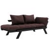 Tmavě hnědá dvoumístná rozkládací pohovka Karup Design Bebop 174 cm s černou konstrukcí