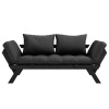Tmavě šedá dvoumístná rozkládací pohovka Karup Design Bebop 174 cm s černou konstrukcí