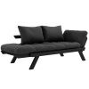 Tmavě šedá dvoumístná rozkládací pohovka Karup Design Bebop 174 cm s černou konstrukcí