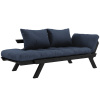 Tmavě modrá dvoumístná rozkládací pohovka Karup Design Bebop 174 cm s černou konstrukcí