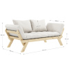 Béžová dvoumístná rozkládací pohovka Karup Design Bebop 174 cm s černou konstrukcí