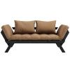 Světle hnědá dvoumístná rozkládací pohovka Karup Design Bebop 174 cm s černou konstrukcí